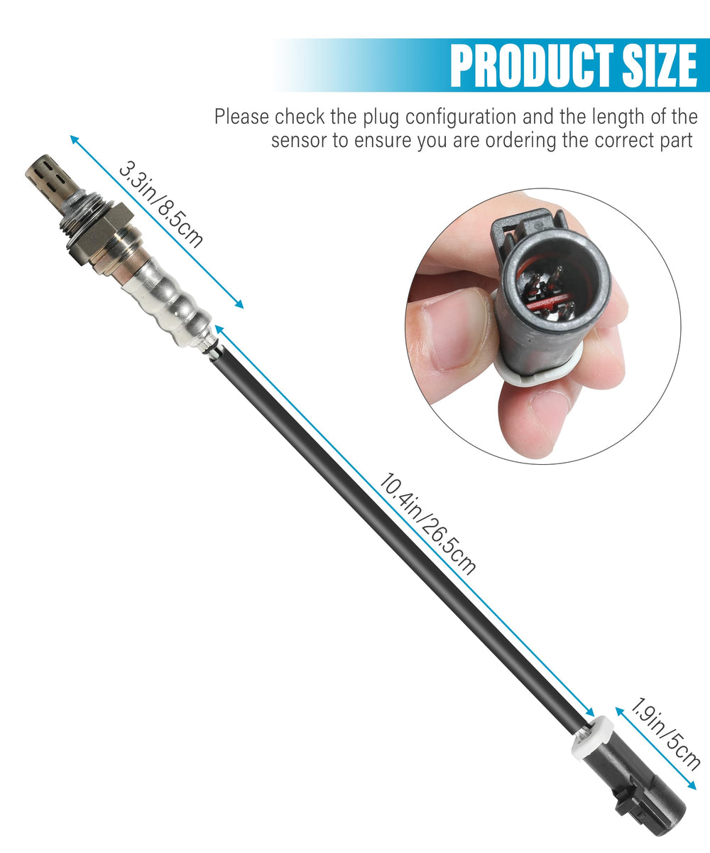 RACOONA downstream oxygen sensor close-up, highlighting durable stainless steel construction.