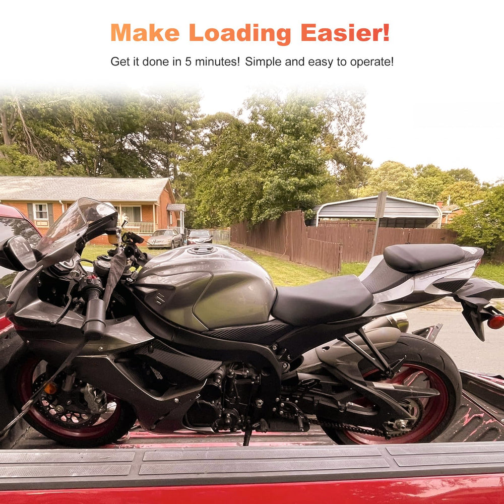 Racrank protects paint and fairing during bike transport