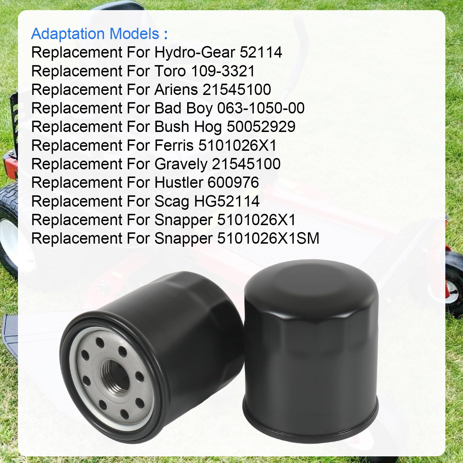 RADHLBNIU oil filter 2-pack side view showing microporous inner paper for fine filtration.