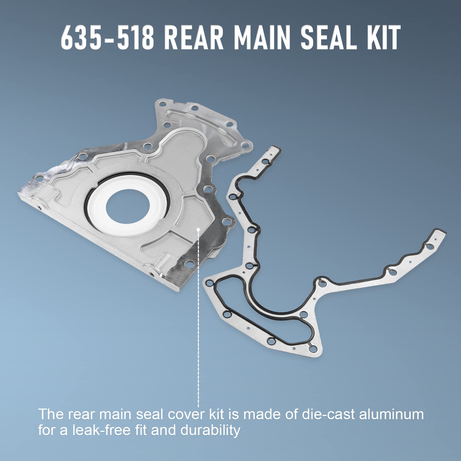 RADHLBNIU rear main seal kit for 2012-2013 Chevy Suburban 1500, helps prevent oil seepage.