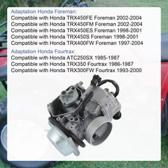 RADHLBNIU carburetor set for TRX Fourtrax improves starting and idle stability.