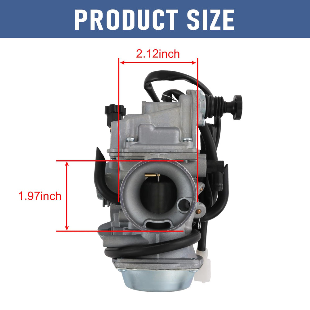 RADHLBNIU intake side of carburetor showing 33mm-39mm diameter for precise fit.