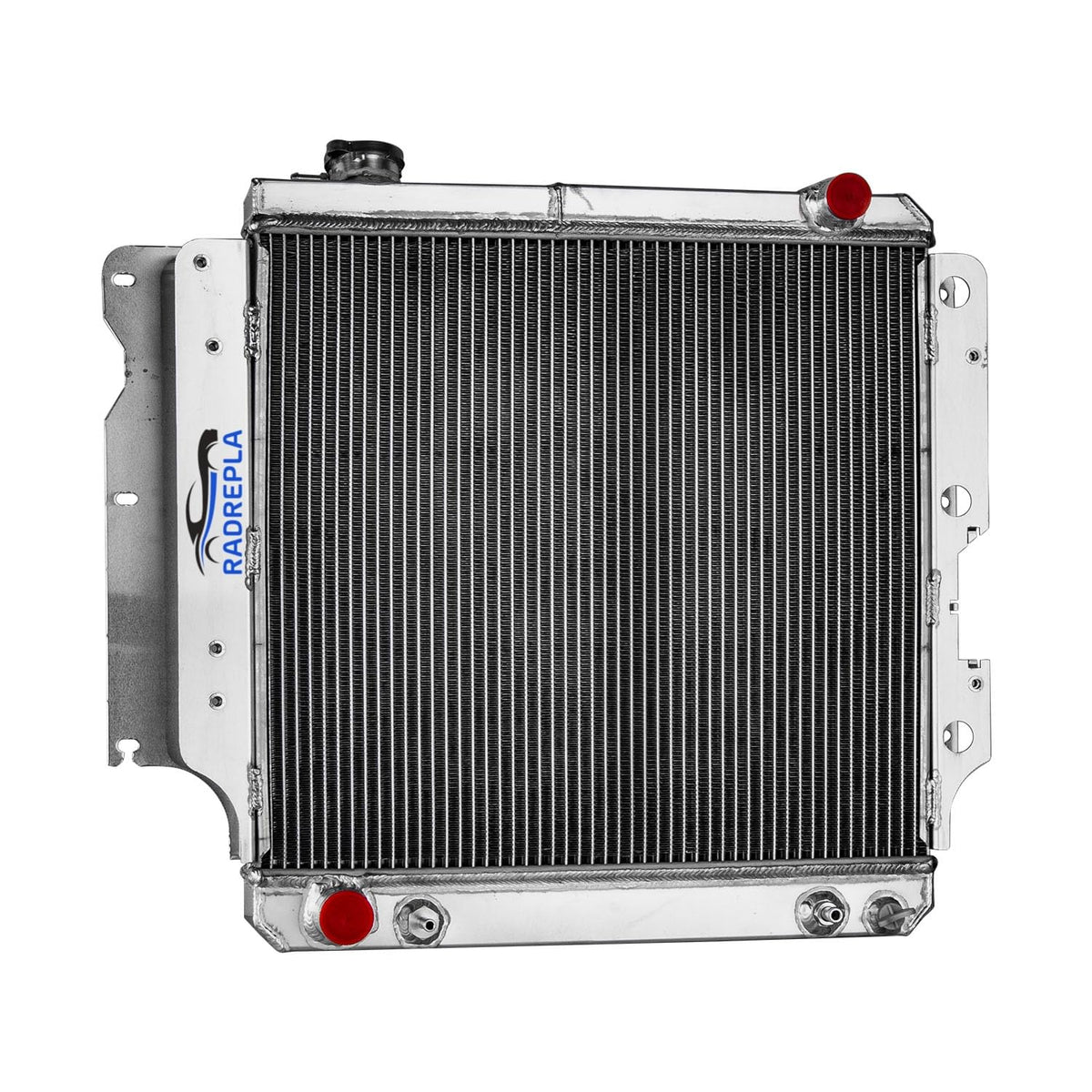 RADREPLA 3-Row Aluminum Radiator for Jeep Wrangler showing robust cooling core for better heat management