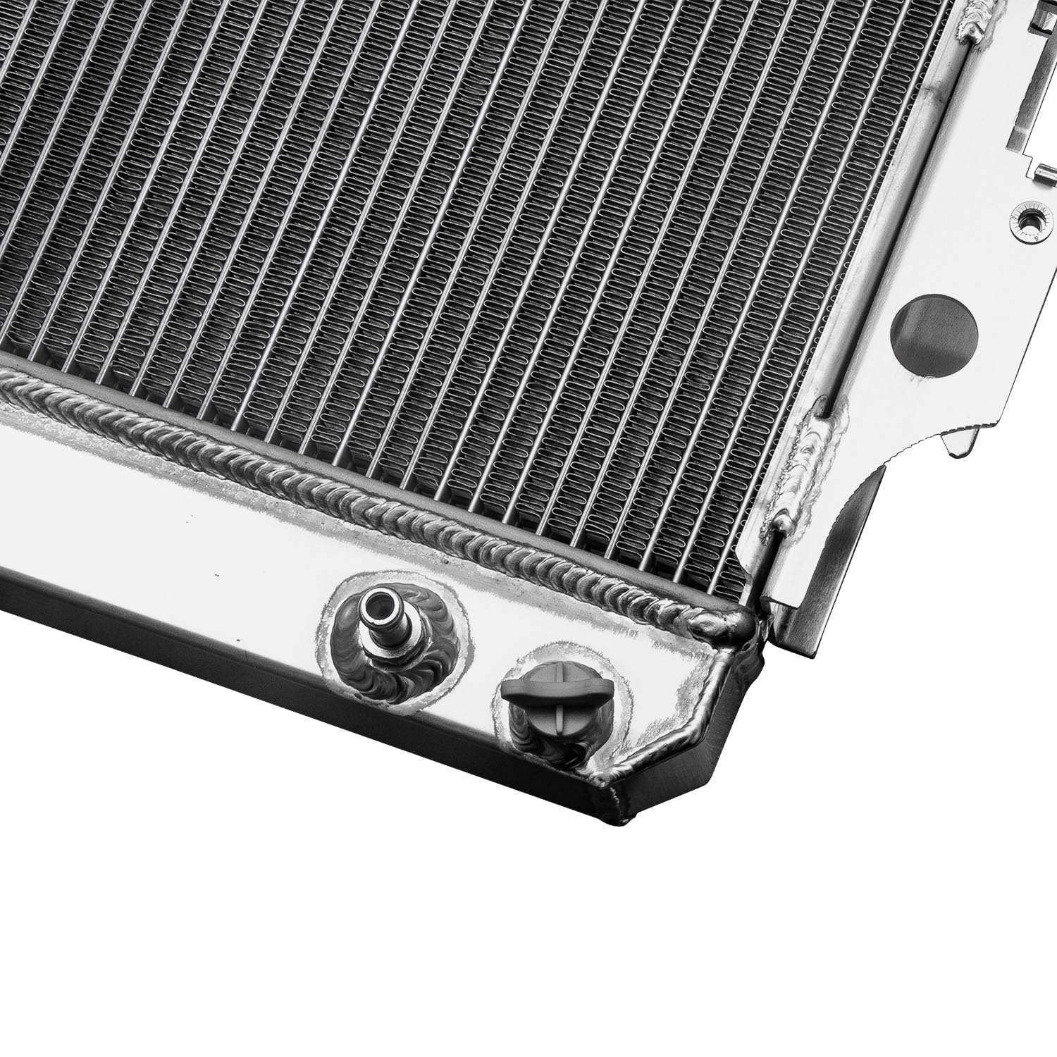 High-quality aluminum welding craftsmanship on the radiator body