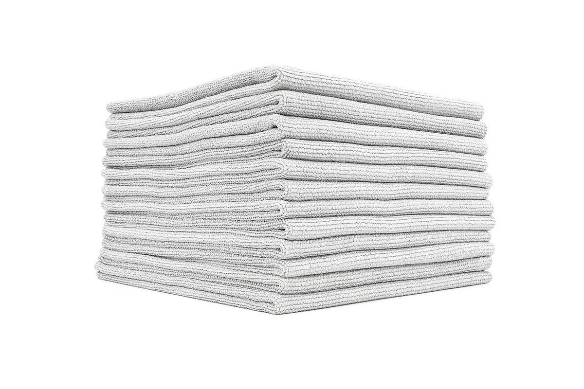 The Rag Company Edgeless Pearl 12-pack in ice grey ideal for professional detailing.
