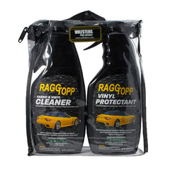 RAGGTOPP care kit demonstrates professional-grade vinyl top upkeep and protection.