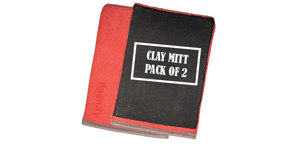 Ragnify clay mitt red color demonstrates full-body detailing coverage