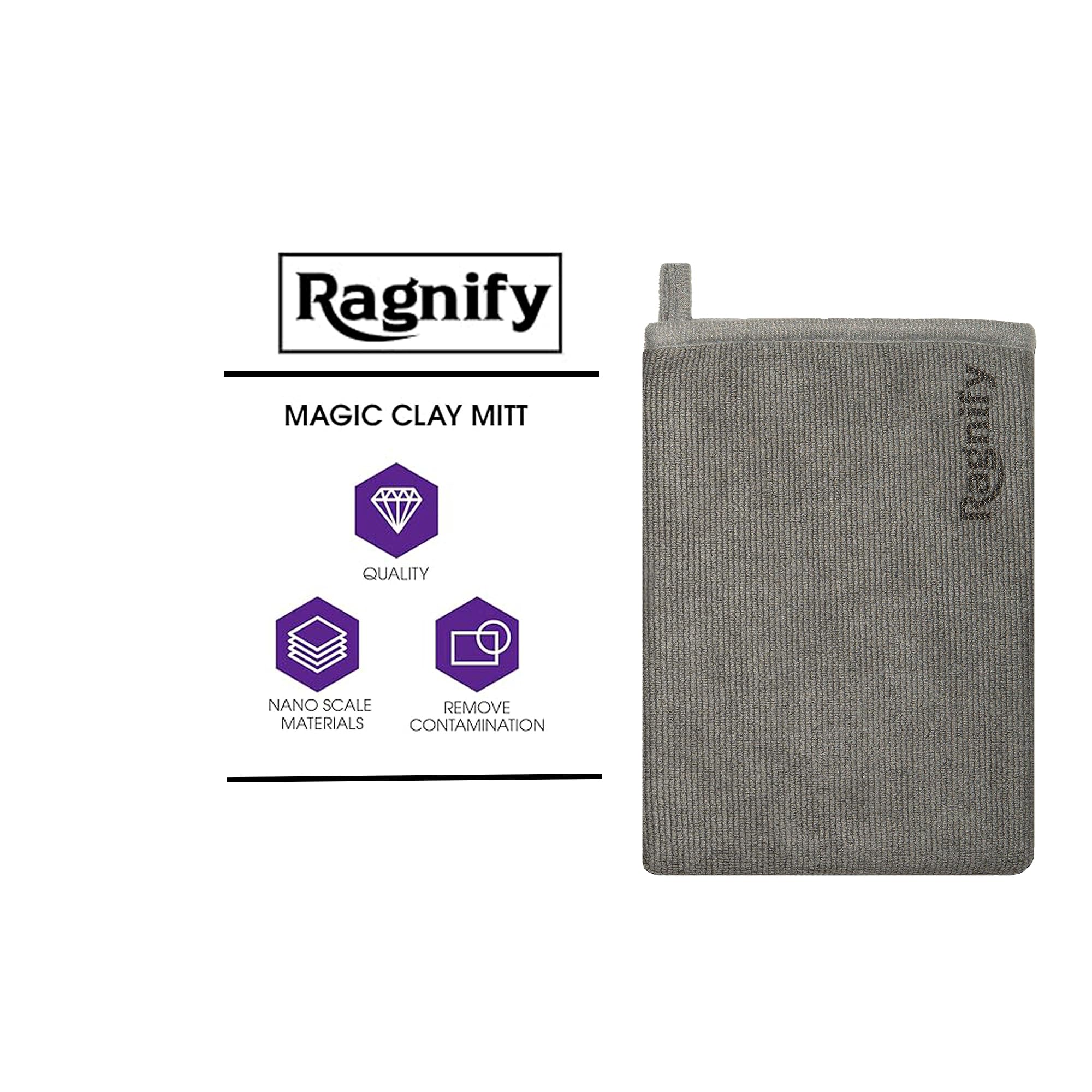 Ragnify clay mitt pack gray removes embedded contaminants from paint