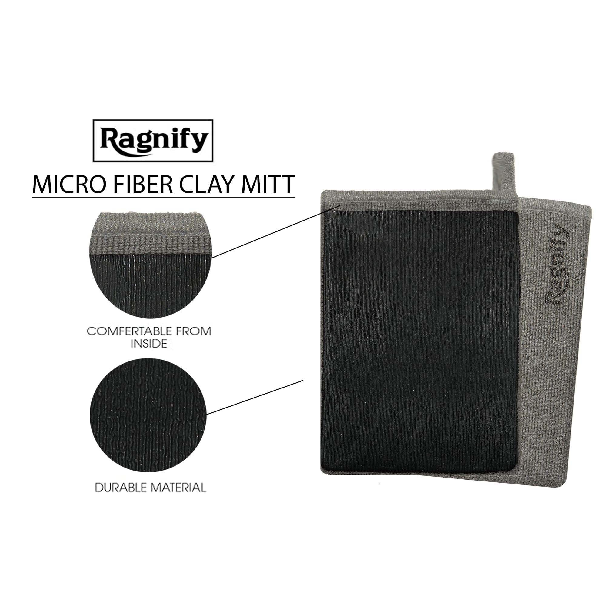 Ragnify clay mitt with textured grip provides secure control during clay removal
