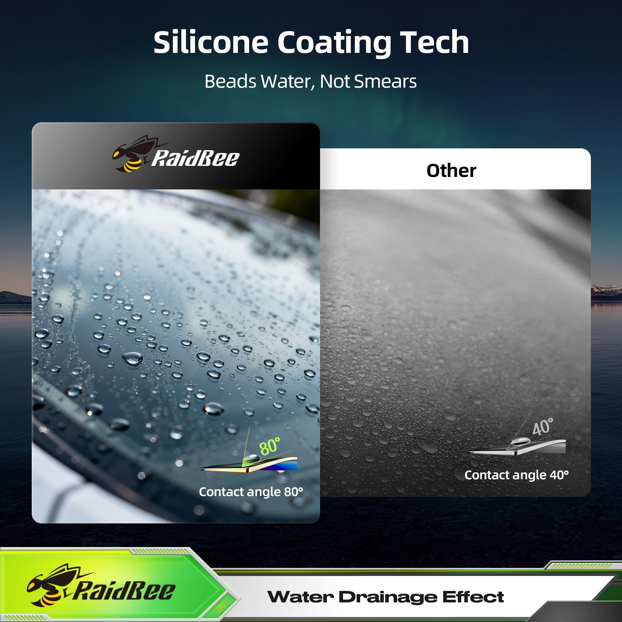 RaidBee 16in front wiper on Gladiator provides reliable rain performance