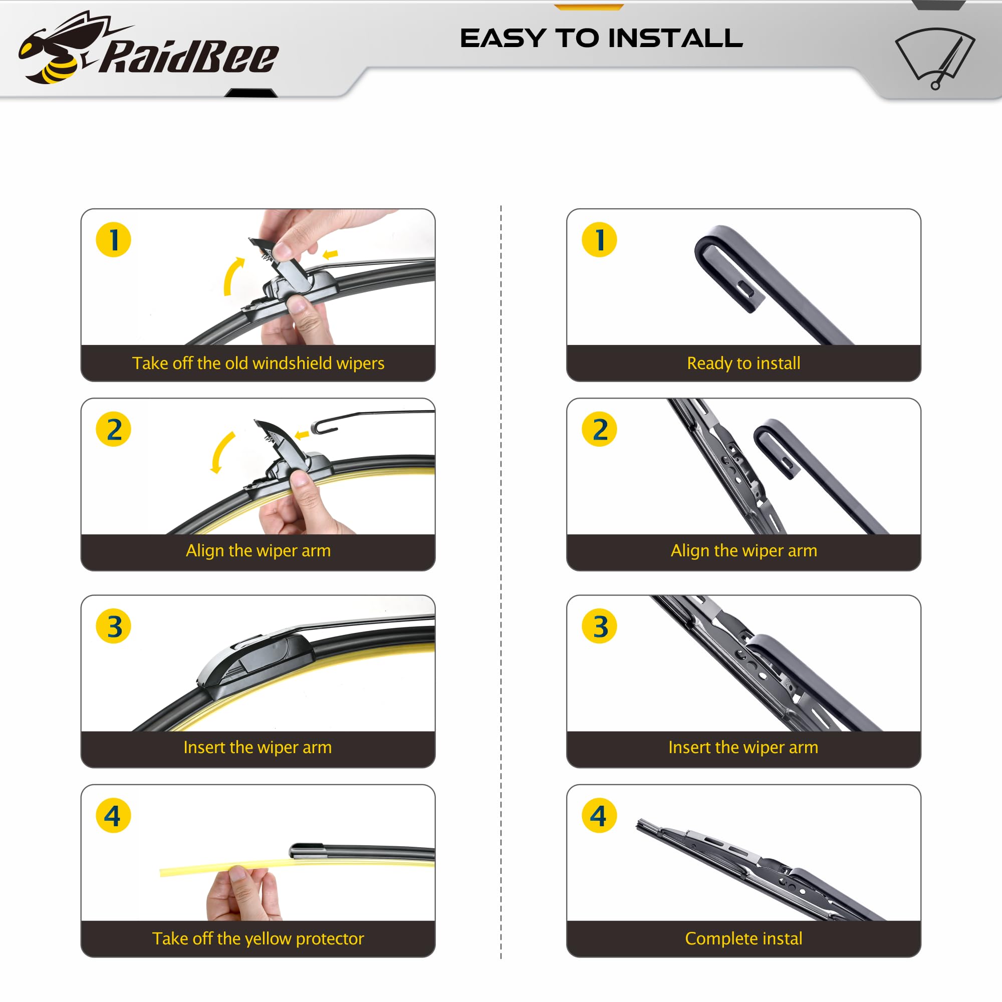 RaidBee windshield wiper blade 21-inch RX300 keeps windshield clean in snow and mist.