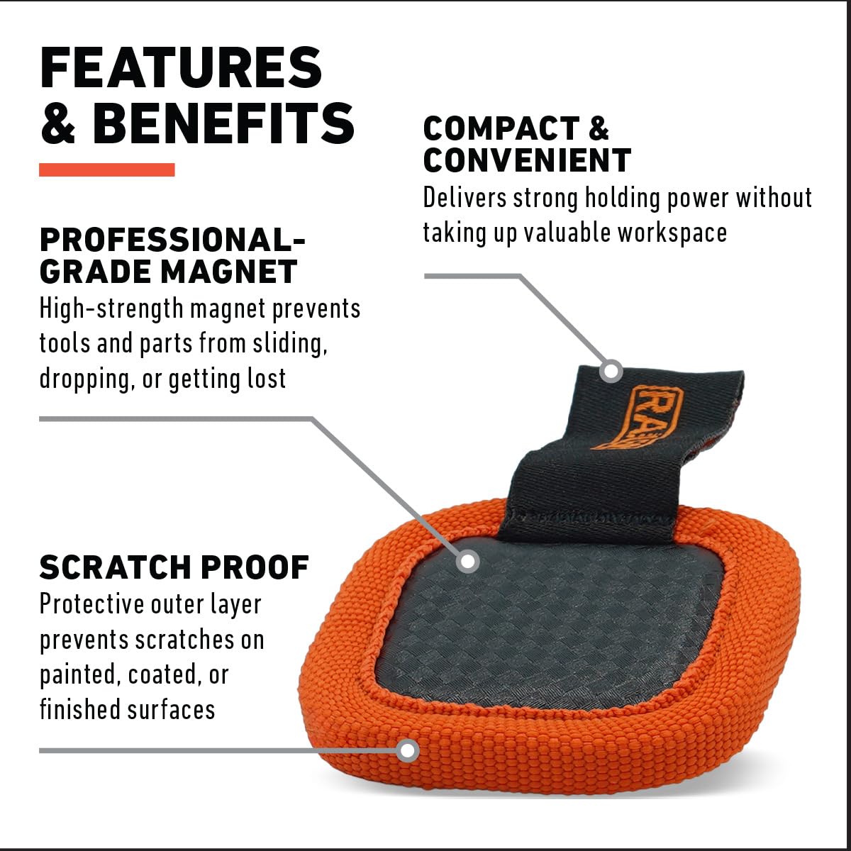 Railer flexible surface protects paint on curved fenders and hoods.