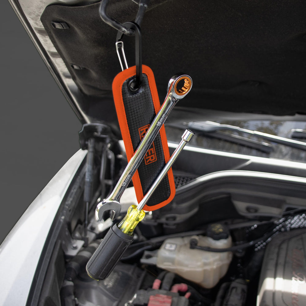 Railer heavy-duty magnetic pad supports up to 10 lbs of tools.