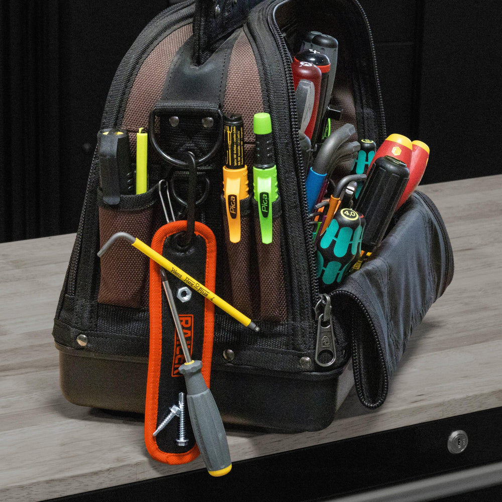 Railer tool mat resistant to brake dust and oil for easy cleanup.