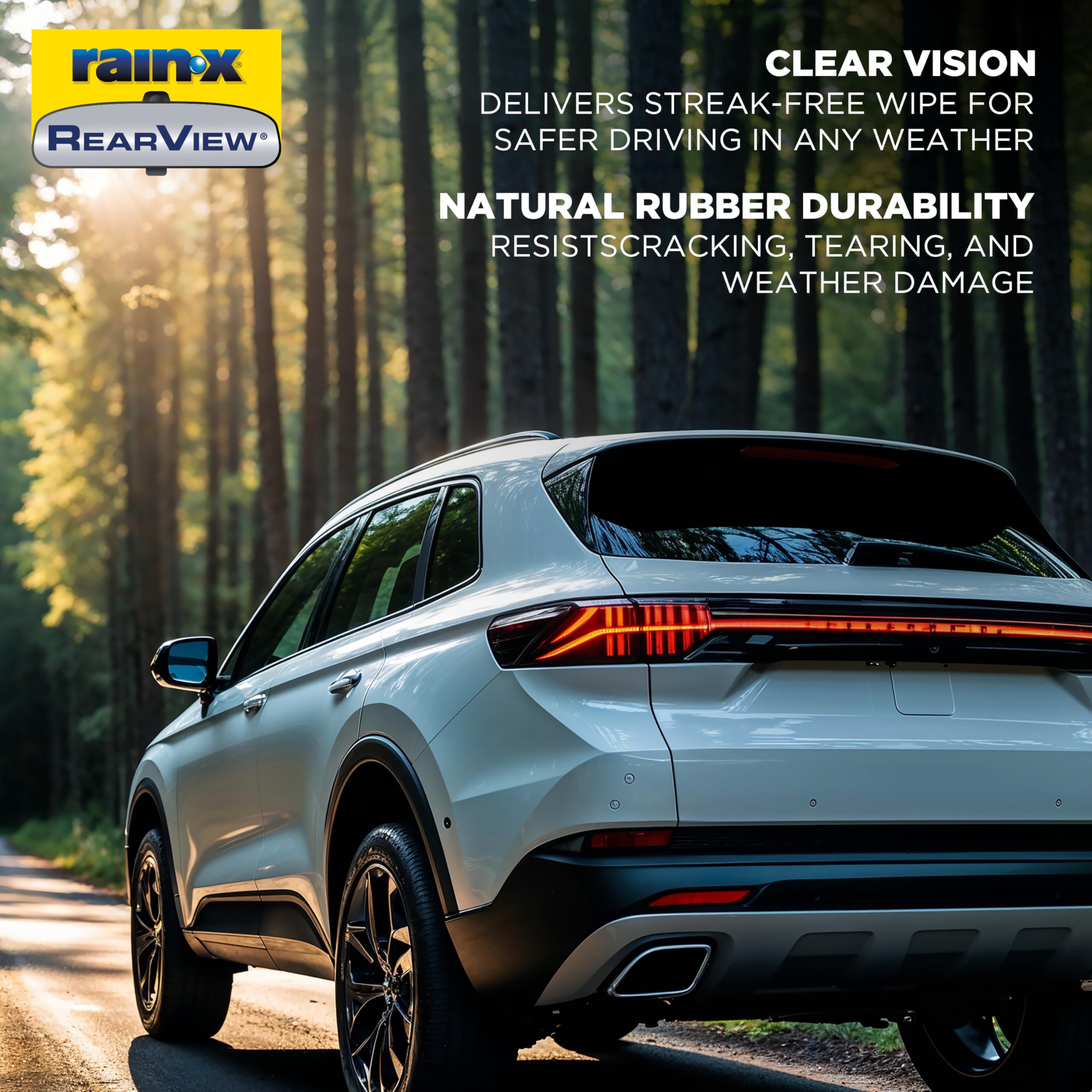 Beam-style design provides streak-free rear wiping across seasons