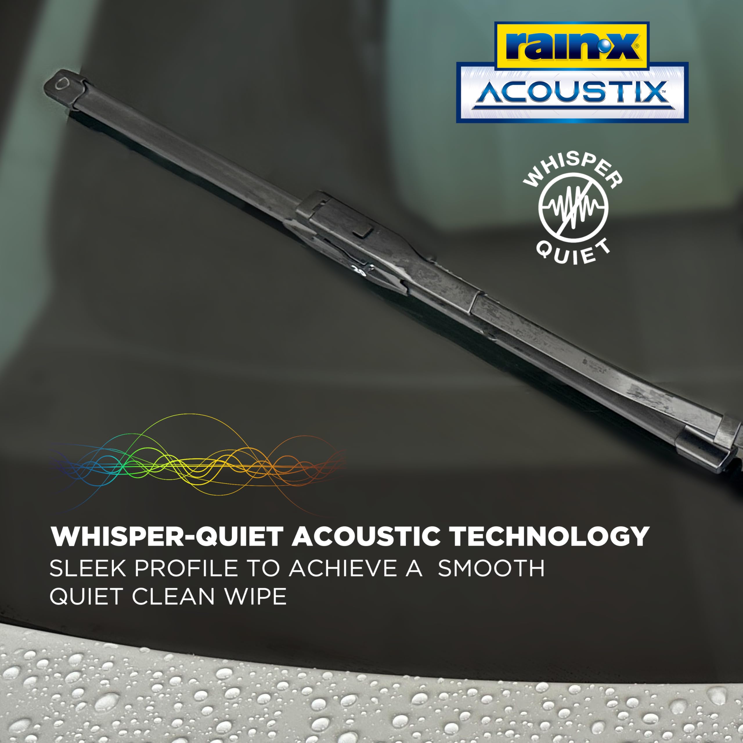 Rain-X Acoustix graphite-coated surface illustrating reduced friction and durability