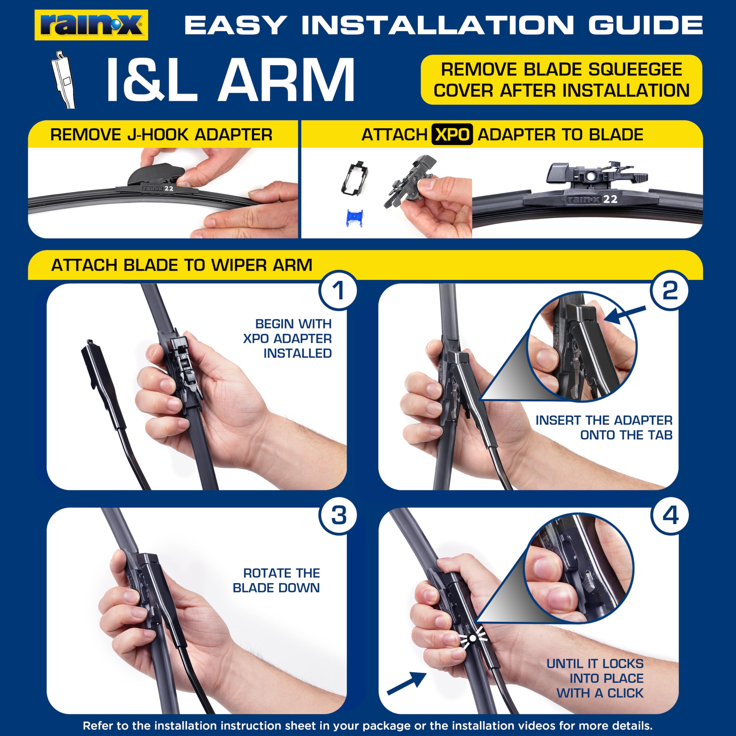 Rain-X Acoustix 22-inch wiper blade installation demo showing simple replacement