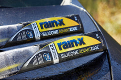 Rain-X aerodynamic spoiler design reduces wind lift for steadier wipes.