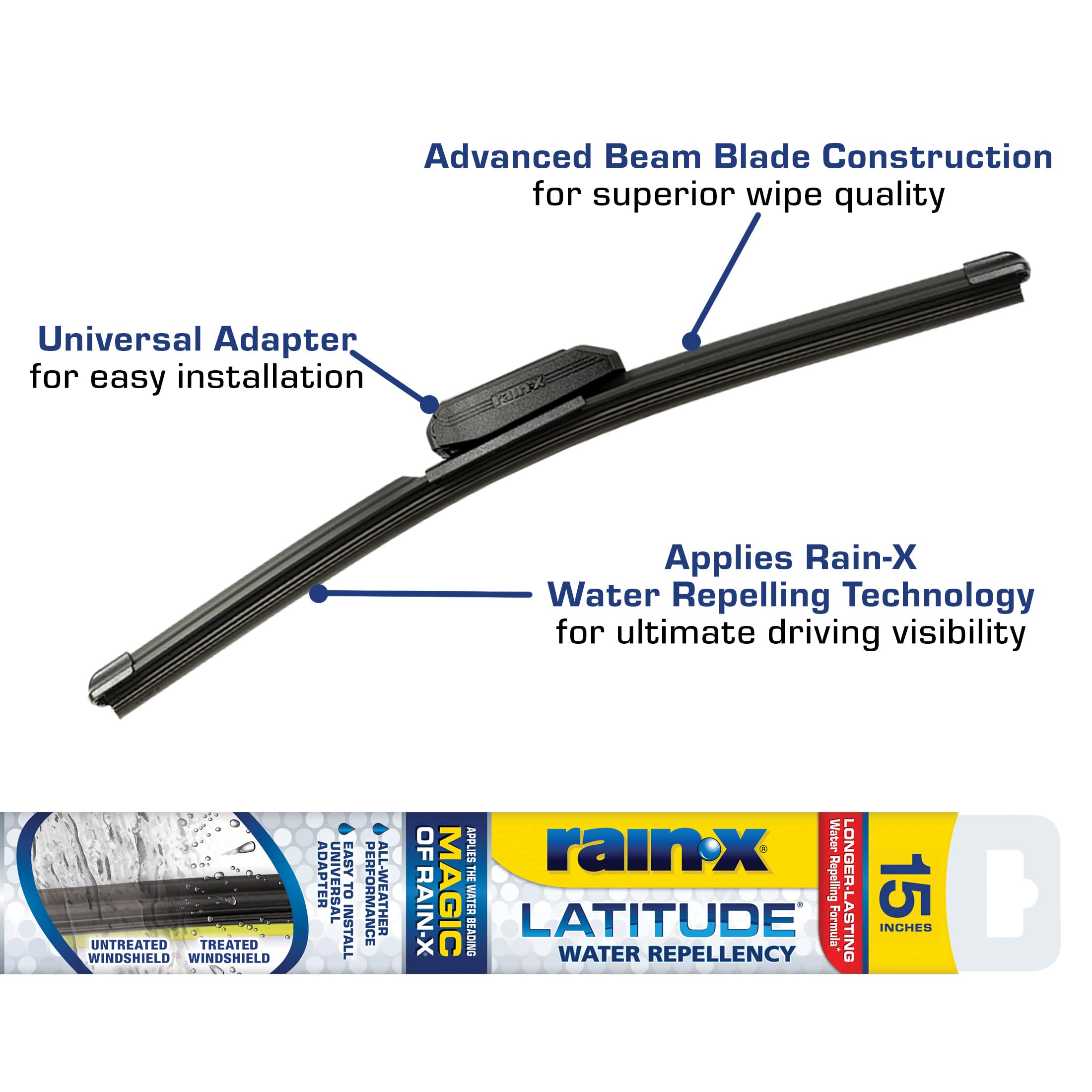 Rain-X all-weather performance helps maintain visibility in rain, snow, and ice