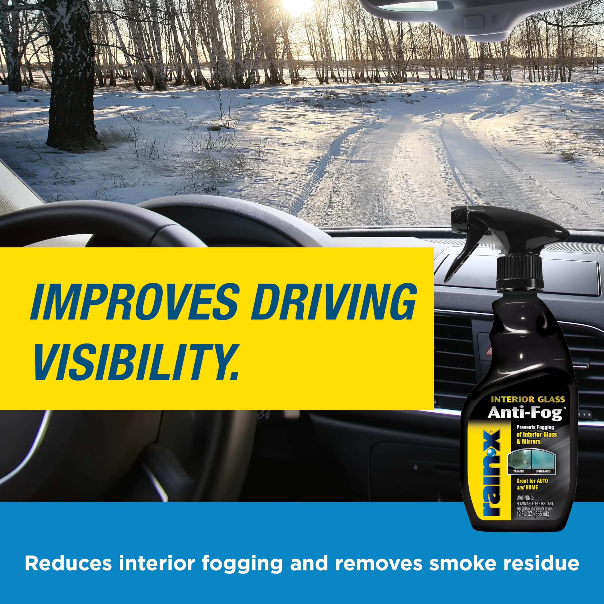 Rain-X Interior Glass Anti-Fog for marine interiors maintains fog-free glass