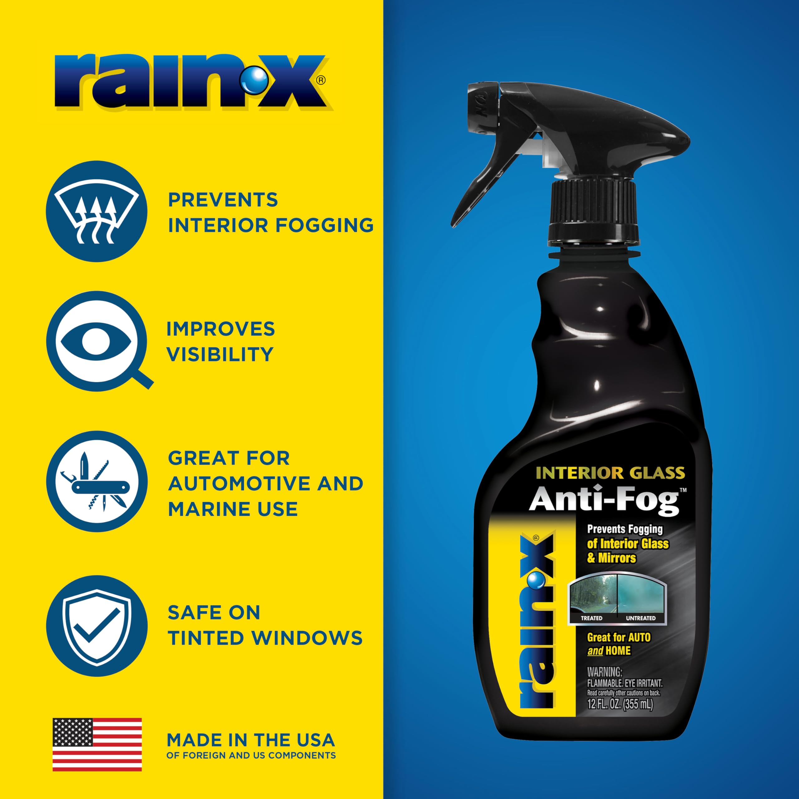 Rain-X Interior Glass Anti-Fog mirrors application demonstrates quick fog resistance