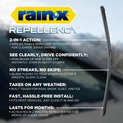 Rain-X Repellency Wiper Blade 17-inch provides streak-free wipes for consistent visibility.