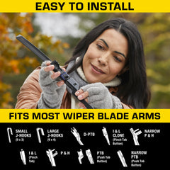 Rain-X Rugged XL flexible beam design for even windshield contact.