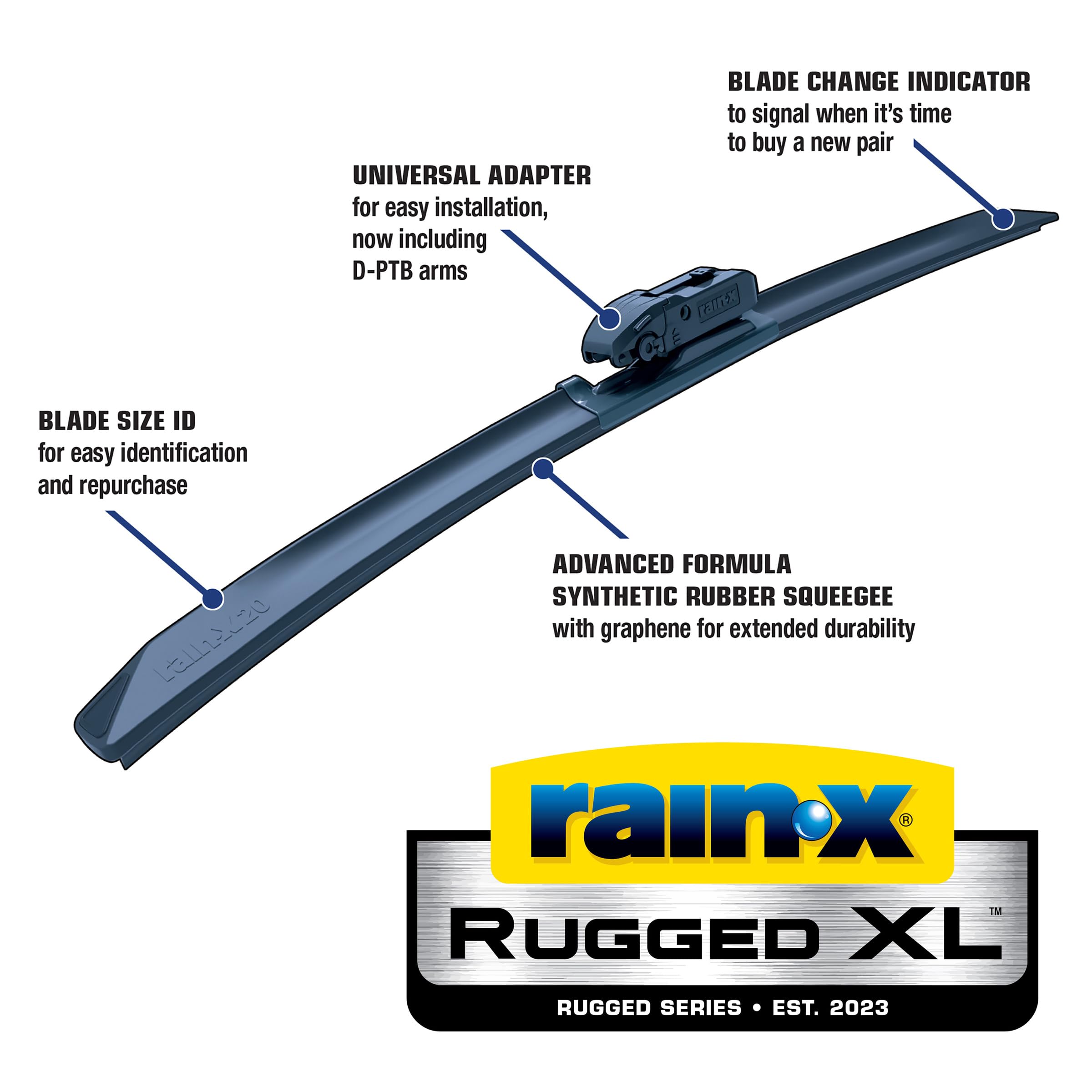 Rain-X Rugged XL heavy-duty profile for harsh weather performance