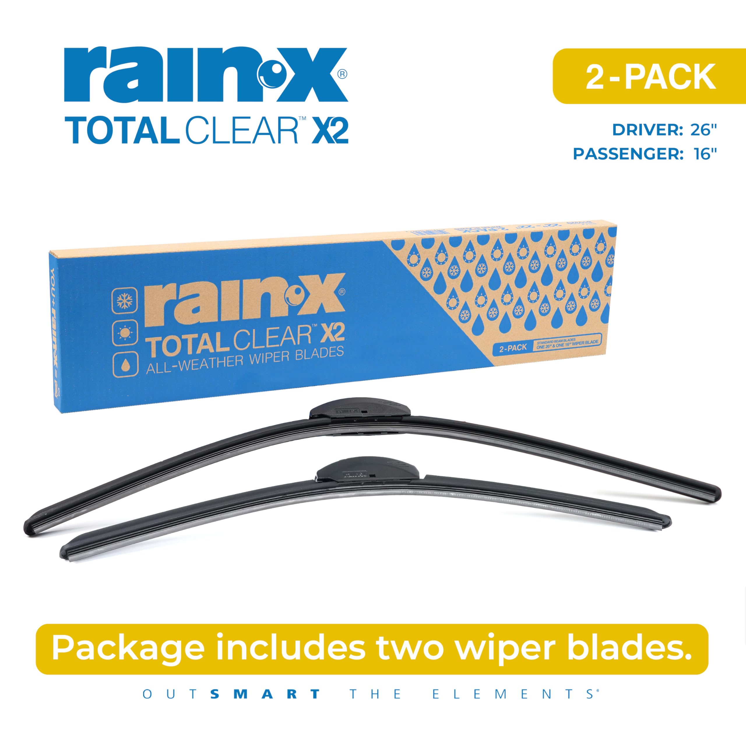 Rain-X Total Clear aerodynamic styling reduces ice catching on parked or moving vehicles.