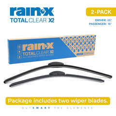 Rain-X Total Clear aerodynamic styling reduces ice catching on parked or moving vehicles.