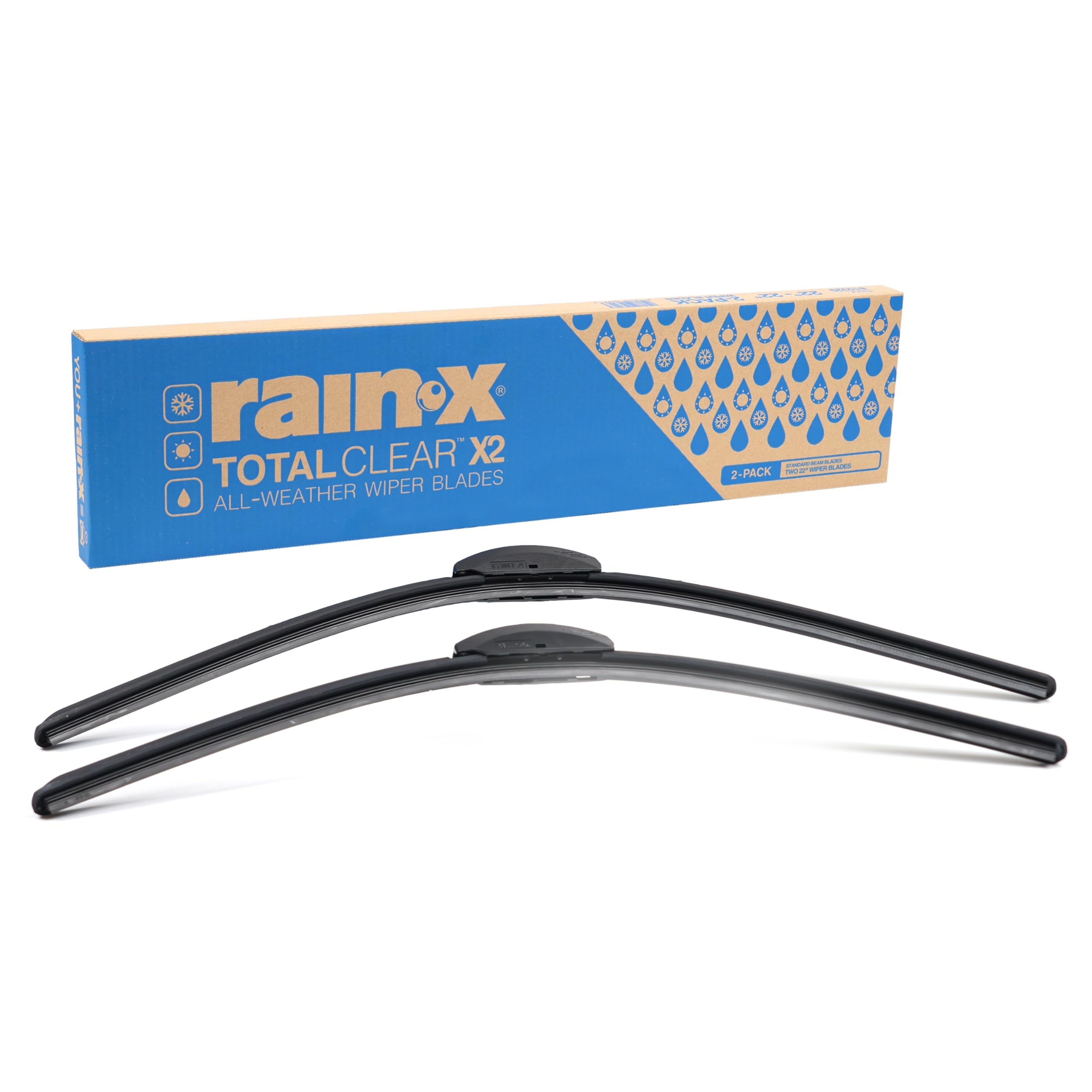 Rain-X Total Clear 22-inch beam wiper blade front-left for all-weather visibility