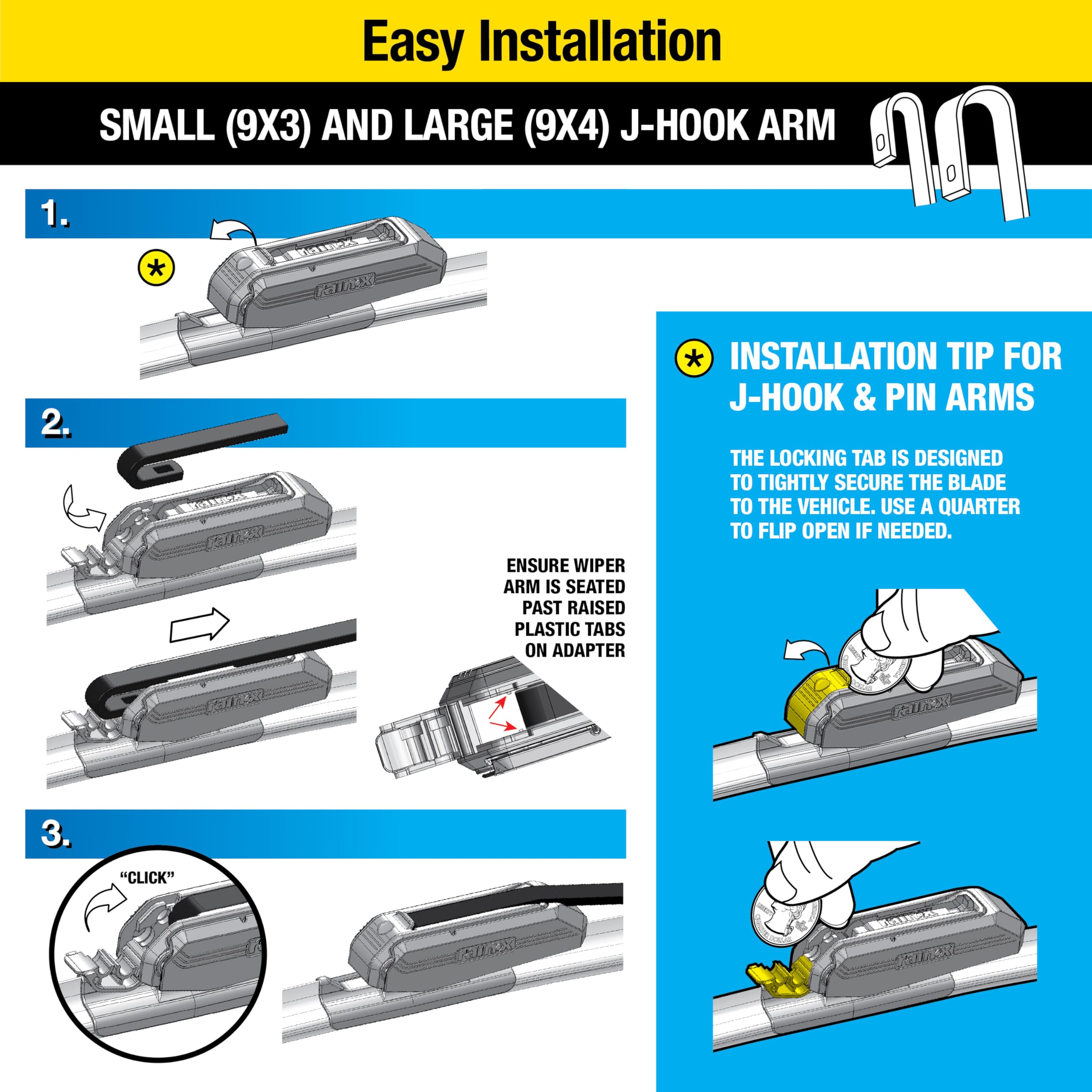 Rain-X water bead action coats the glass for improved wet-weather visibility.