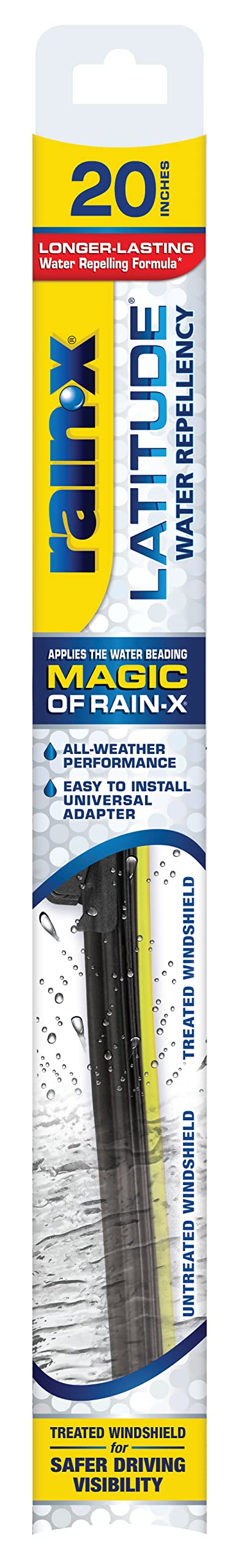 Rain-X water repellency wiper blade 20-inch beads water for clearer visibility