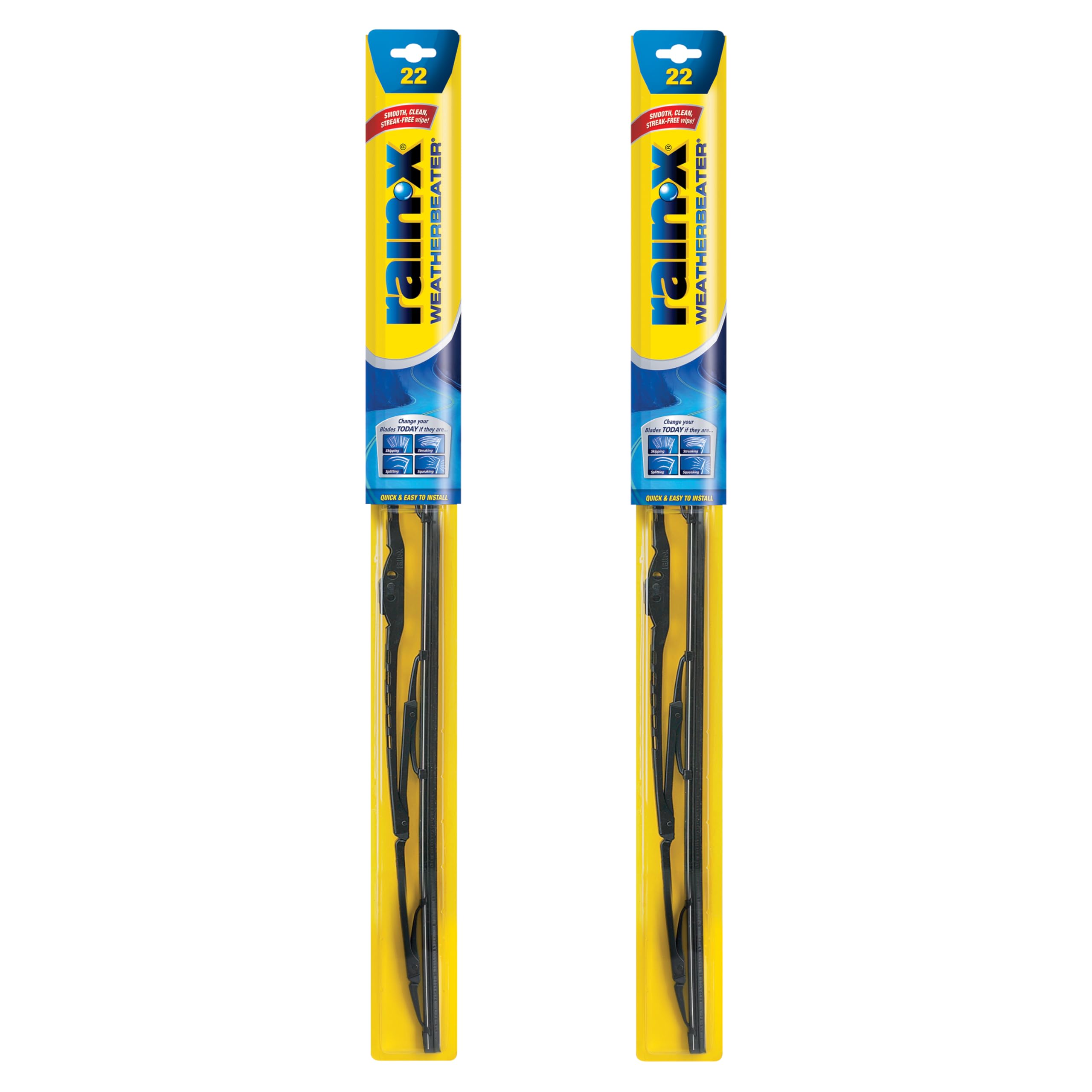 Rain-X WeatherBeater 22-inch blades pack of two for clear rain visibility