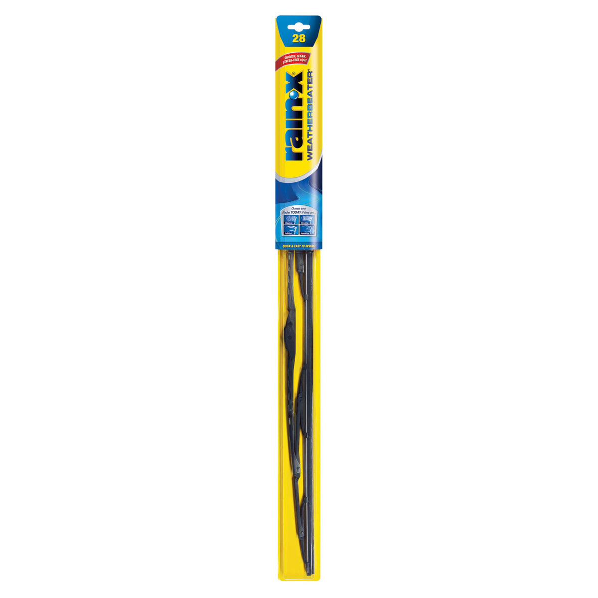 Rain-X WeatherBeater 28-inch blade front view highlighting durable design for clear visibility