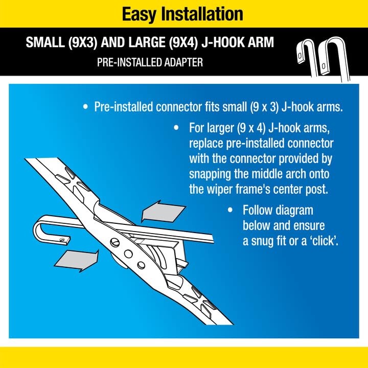 Rain-X WeatherBeater 22-inch blades install easily with universal adapter