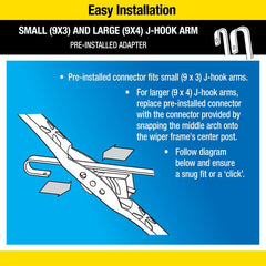 Rain-X WeatherBeater 22-inch blades install easily with universal adapter