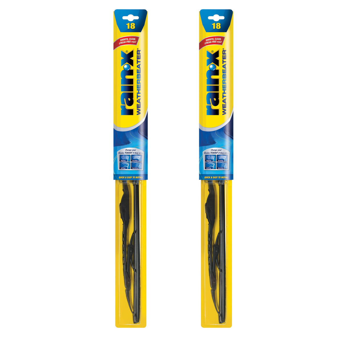 Rain-X WeatherBeater 18-inch front-edge blade for clear visibility in rain.