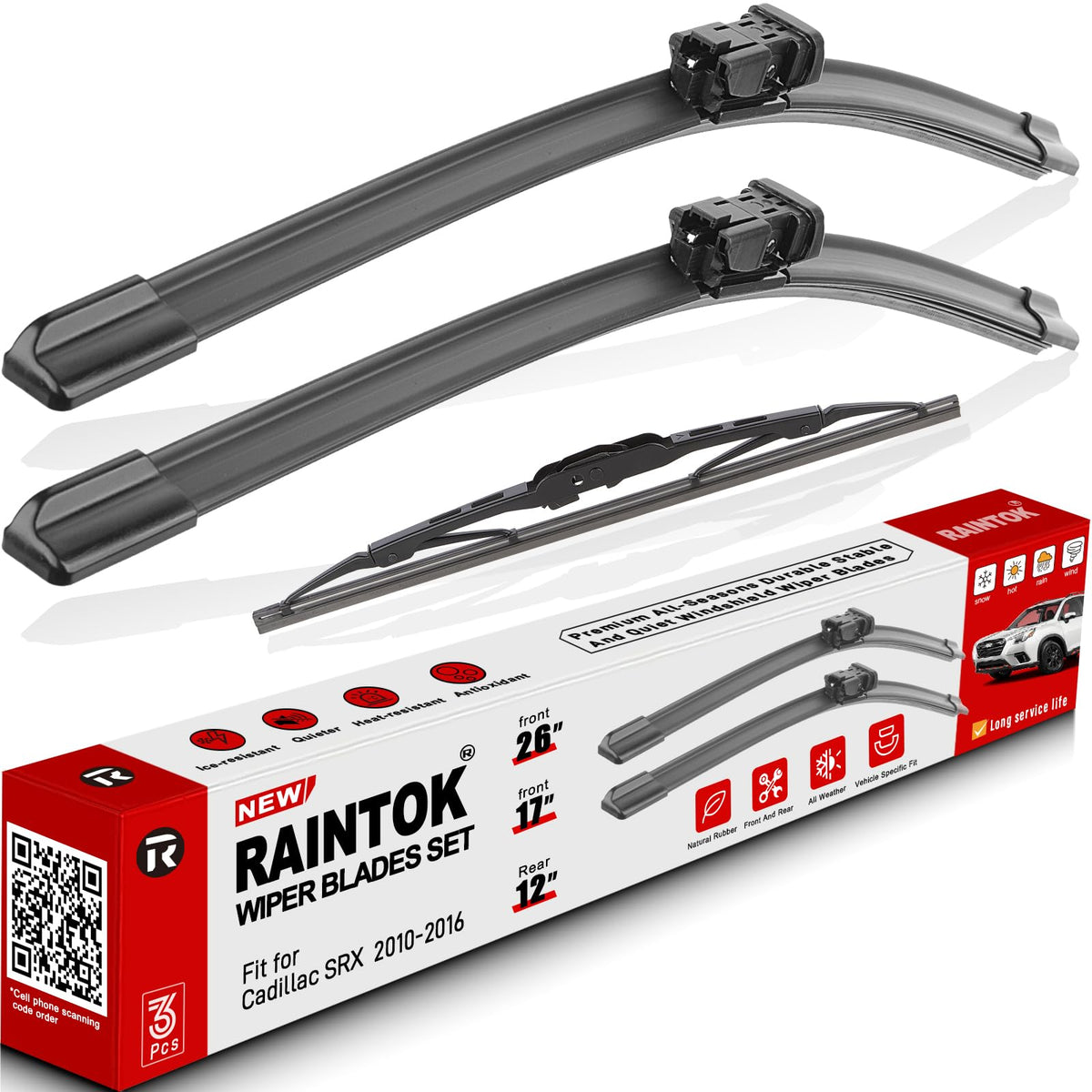 RAINTOK SRX 26-inch front wiper blade for Cadillac SRX improves visibility in rain