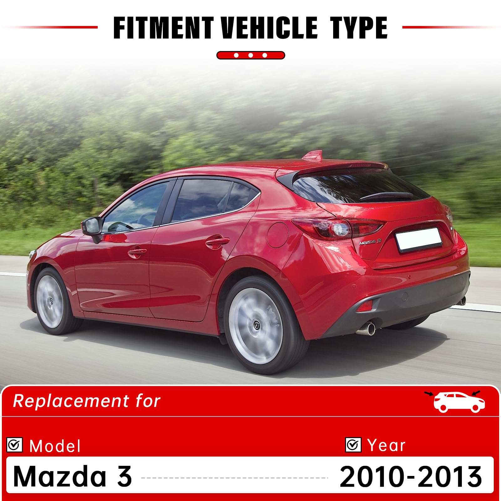 RAINTOK Mazda3 front 19-inch blade delivers clear visibility.