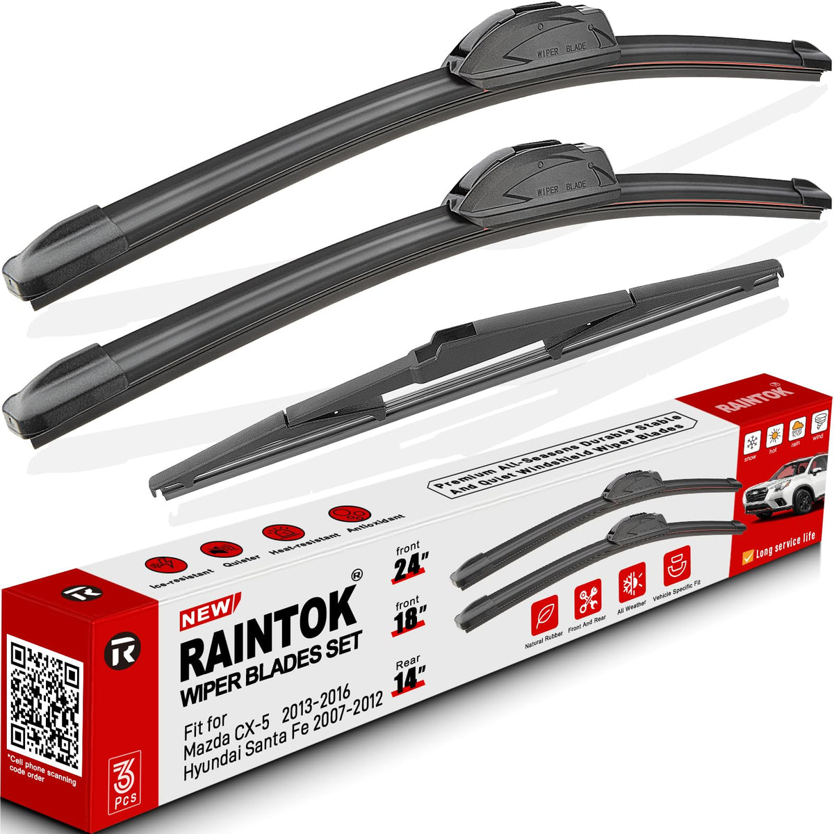 Raintok 24 inch front blade for Mazda CX 5 delivers clear visibility in rain