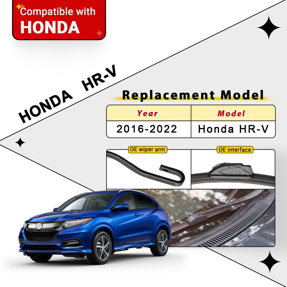 RAINTOK Honda HR-V front 18-inch wiper blade offers quiet, even contact on windscreen