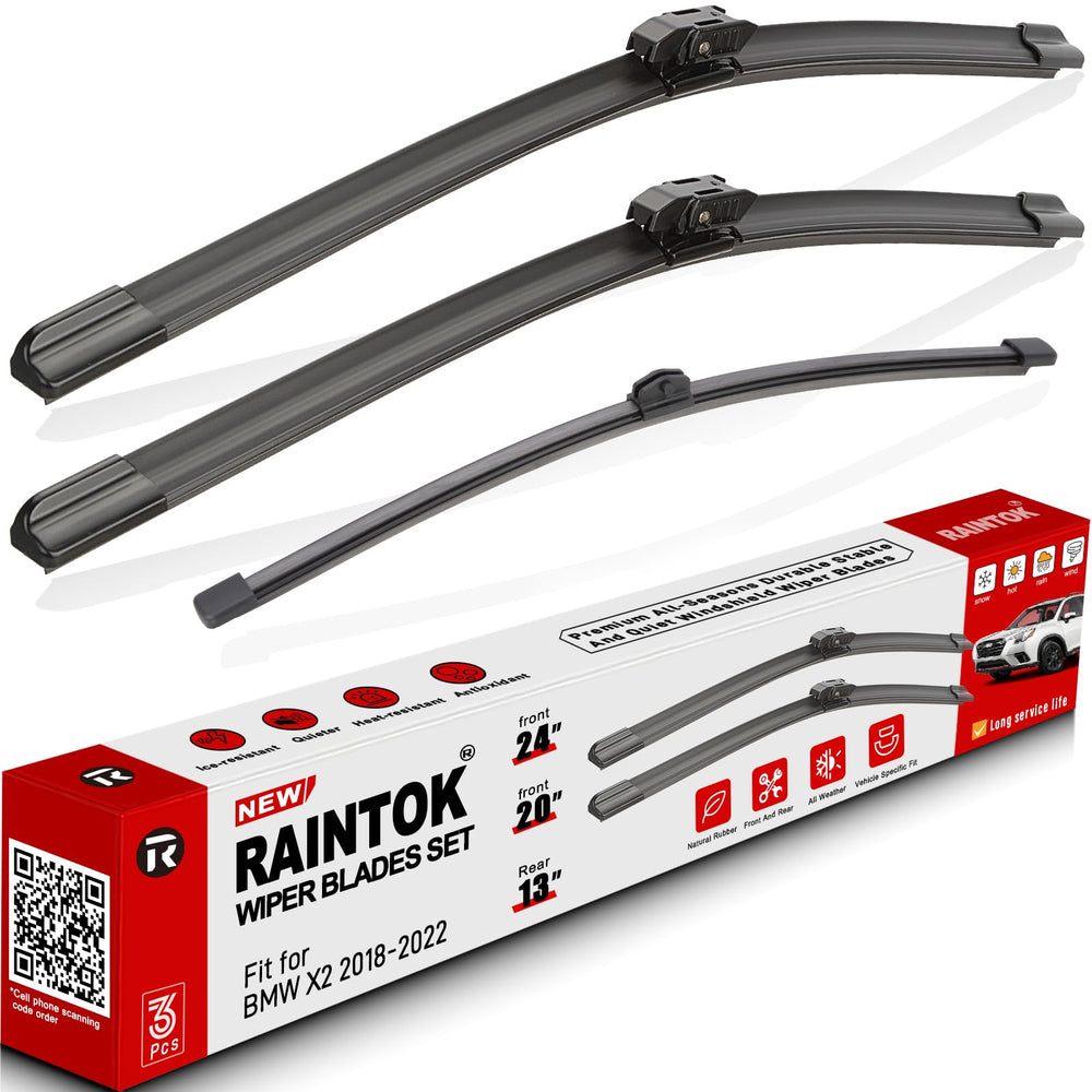 RAINTOK BMW X2 front 24 inch wiper blade for clear rain visibility