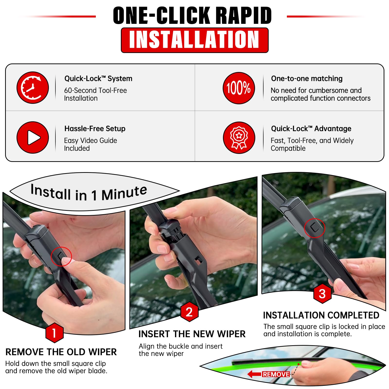 RAINTOK rear 13-inch wiper blade for Equinox/Terrain with reliable visibility