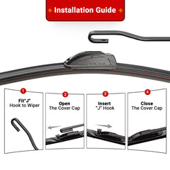 RAINTOK RX300 front 24-inch blade provides quiet, efficient wiping