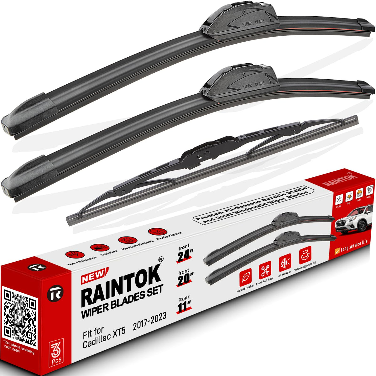 RAINTOK XT5 24-inch front wiper blade delivers smooth, quiet wipes