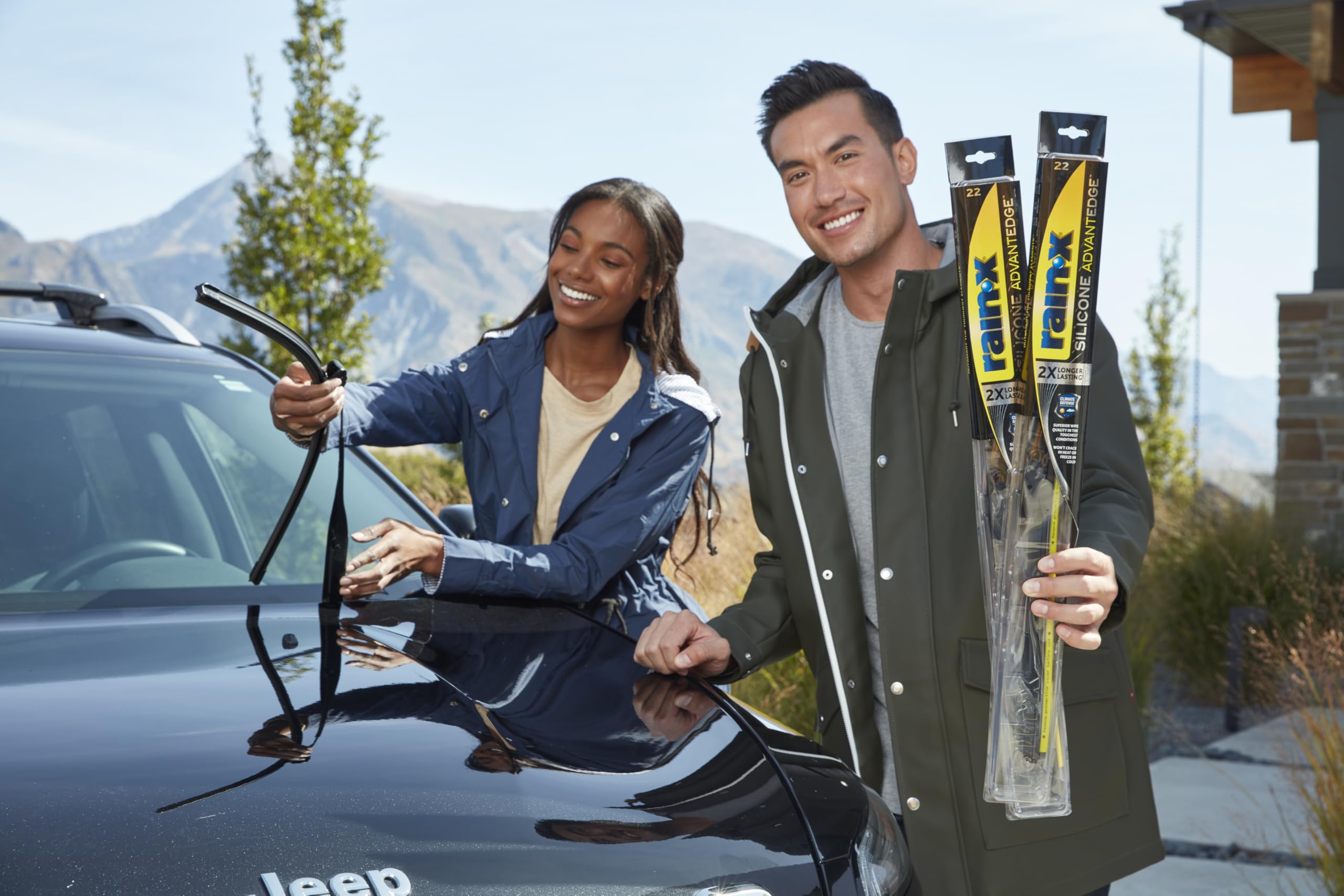 Rain-X aerodynamic spring-beam design delivers uniform windshield contact