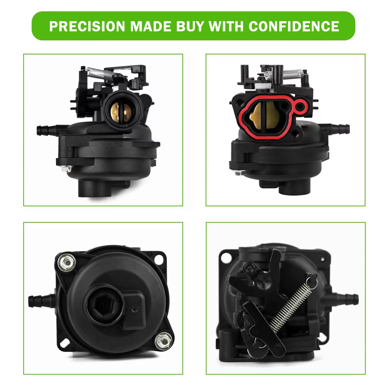 Rakiyada 799584 carburetor label closeup confirms model numbers and compatibility.