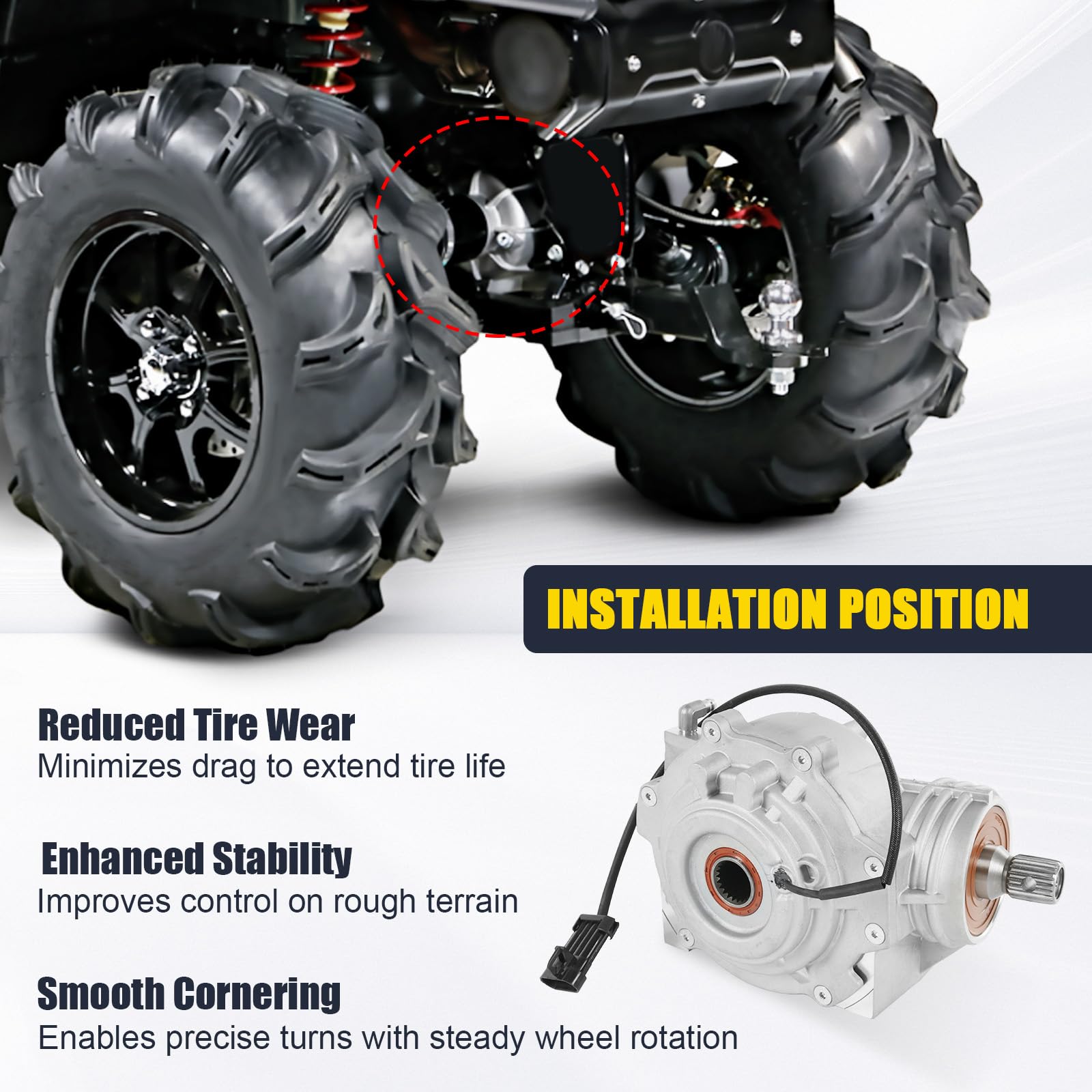 Ready-to-install RALBDX differential for Polaris vehicles on trails.