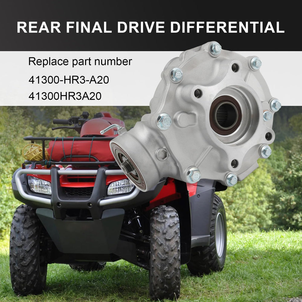 RALBDX rear differential assembly for Honda TRX500, rear view emphasizing stability and smooth power delivery.